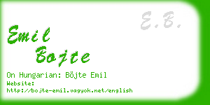 emil bojte business card